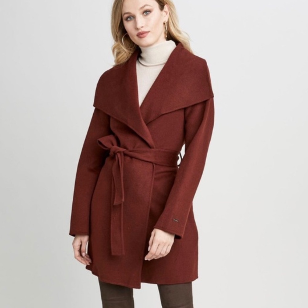 Tahari double wrap coat